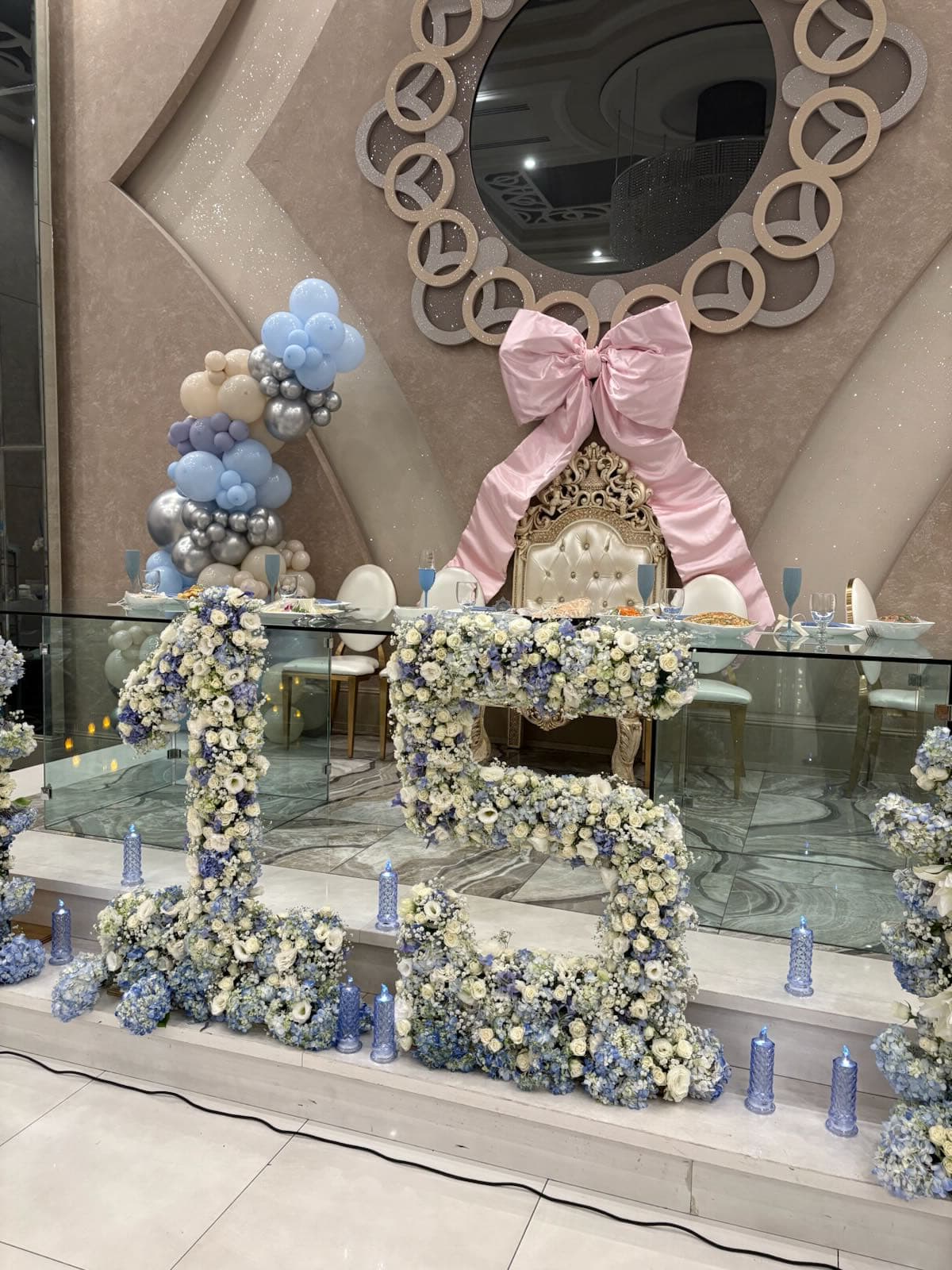 floral decor with balloons